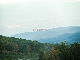 山,丘陵,樹