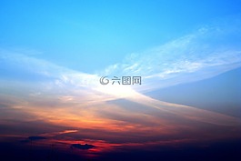 天空,傍晚的天空,日落