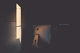 黑暗,房間,辦公室