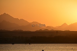 山,埃及,日落