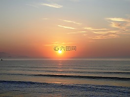 黎明,溶膠,海灘