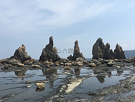 巖層,海岸,岸邊