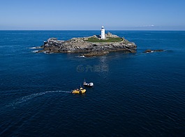 海,燈塔,漁船