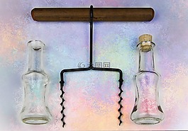 玻璃,瓶,螺旋形的