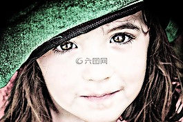 女孩,肖像,臉