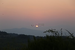 日落,太陽