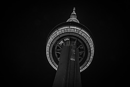 多倫多,cn 塔,黑色和白色