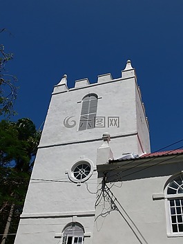 教堂,藍(lán)色的天空,熱帶地區(qū)