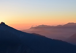 日落,天空,云
