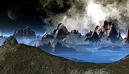 山,月球,地球