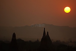 緬甸,太陽,寺廟