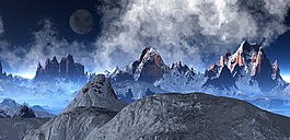 山,月球,地球