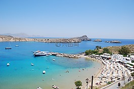 lindos,海灘,羅茲