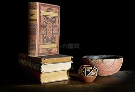 書籍,碗,靜物