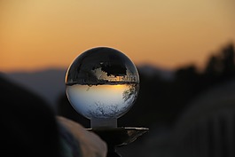 夕陽(yáng),水晶球,傍晚