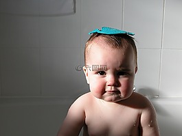 浴,嬰兒,可愛