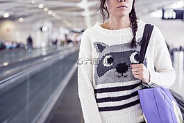 女子,機場,女孩