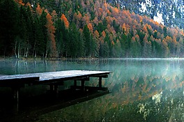 秋,秋天,湖