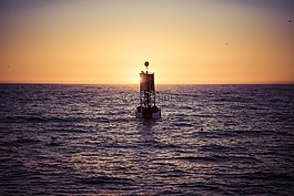 浮標(biāo),日落,海洋