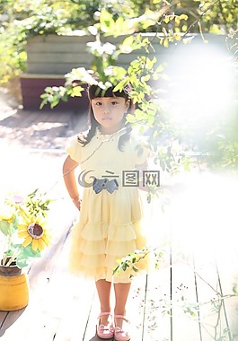 兒童,女孩,花園
