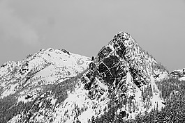 雪,高峰,冬天