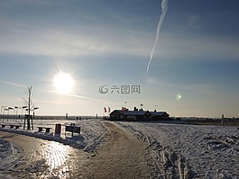 冬天,北海,太陽