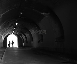 隧道,巴黎,黑色和白色