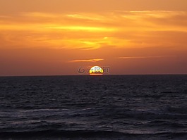 日落,日出,海