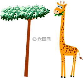 長頸鹿,頸部,卡通