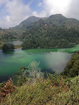 火山湖,java的,印度尼西亞