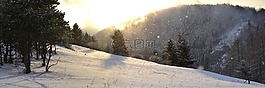 冬天,雪,山