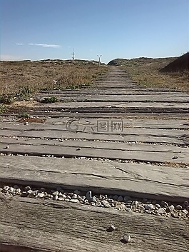 路徑,木材,海灘