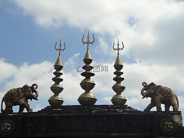 天空,藍(lán)色,大象