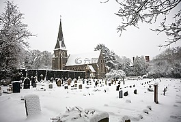 教堂,墓地,雪