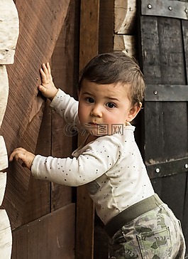 嬰兒,門,走