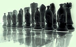 國際象棋游戲,黑白色,棋盤上的棋子