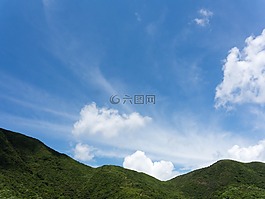 香港,藍(lán)天,山