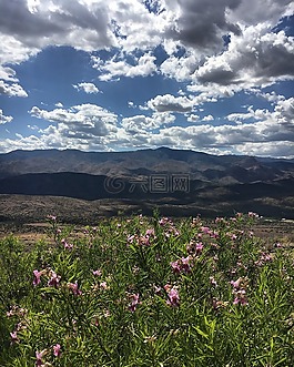山,云,天空