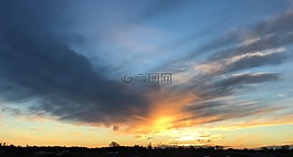 日落,云,天空