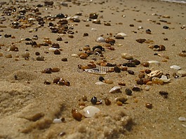 沙,海灘,石頭