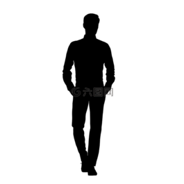 側(cè)影,男子,走
