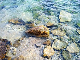 巖,海灘,透明