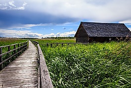 春天湖,巴德布豪,木板路