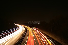 長時(shí)間曝光,汽車,公路