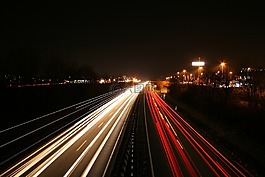 長時(shí)間曝光,汽車,公路