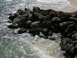 海浪,石,水