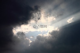 烏云,日光,云