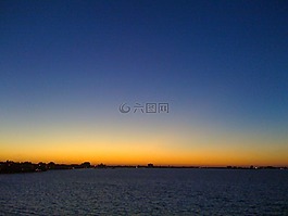 日落,海,天空