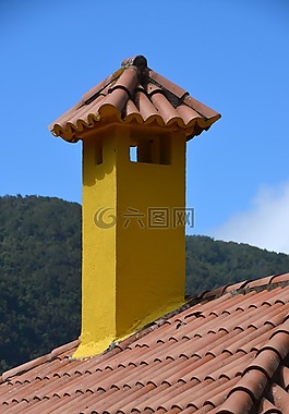 屋頂,磚,壁爐