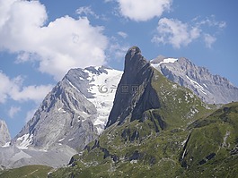 山,冰川,高峰